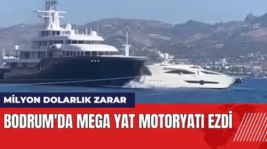 Bodrum'da mega yat motoryatı ezdi!