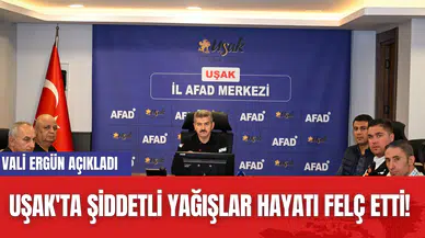 Uşak'ta Şiddetli Yağışlar Hayatı Felç Etti! Vali Ergün Açıkladı