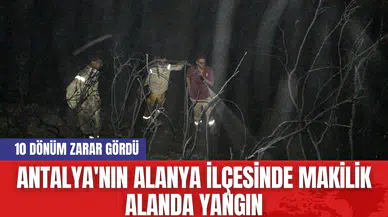 Antalya'nın Alanya İlçesinde Makilik Alanda Yangın: 10 Dönüm Zarar Gördü