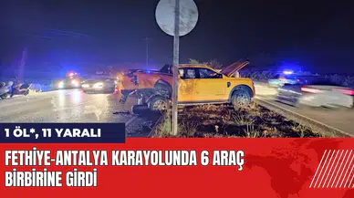 Fethiye-Antalya karayolunda 6 araç birbirine girdi: 1 öl* 11 yaralı