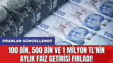 Oranlar güncellendi: 100 bin, 500 bin ve 1 milyon TL'nin aylık faiz getirisi fırladı!