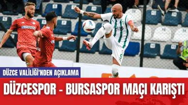 Düzcespor - Bursaspor Maçı Karıştı: Düzce Valiliği'nden Açıklama