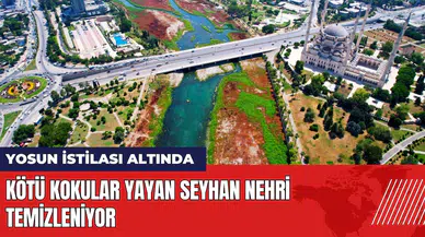 Kötü kokular yayan Seyhan Nehri temizleniyor! Son durumu görüntülendi
