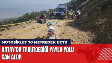 Tabutgediği Yayla yolu can aldı! Motosiklet 70 metreden uçtu