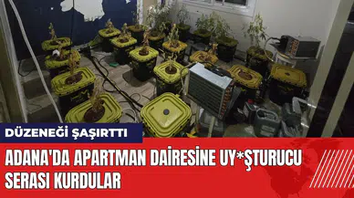 Adana'da apartman dairesine uy*şturucu serası kurdular