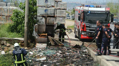 Otluk alan yangını seramiklere zarar verdi