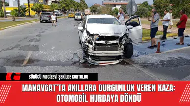 Manavgat’ta Akıllara Durgunluk Veren Kaza: Otomobil Hurdaya Döndü
