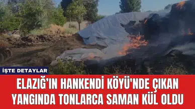 Elazığ’ın Hankendi Köyü'nde Çıkan Yangında Tonlarca Saman Kül Oldu