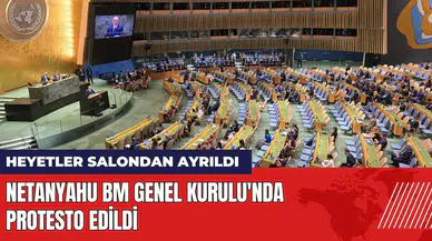 Netanyahu BM Genel Kurulu'nda protesto edildi: Heyetler ayrıldı