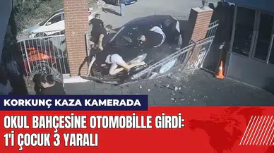 Narlıdere'de korkunç kaza: Okul bahçesine otomobille girdi