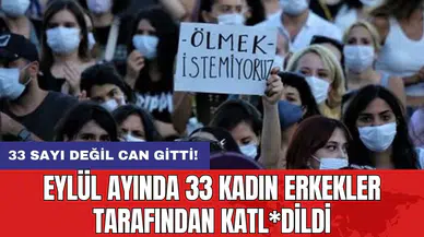 Eylül ayında 33 kadın erkekler tarafından katl*dildi!