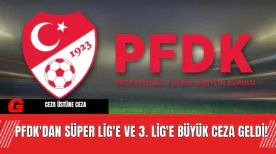PFDK'dan Süper Lig'e ve 3. Lig'e Büyük Ceza Geldi!