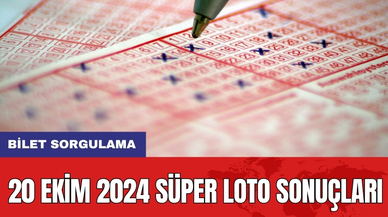 20 Ekim 2024 Süper Loto Sonuçları: Bilet Sorgulama
