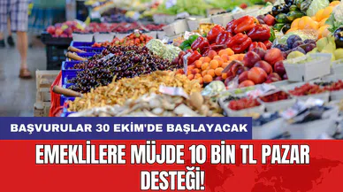 Emeklilere Müjde 10 Bin TL Pazar Desteği! Başvurular 30 Ekim'de Başlayacak