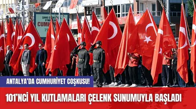 Antalya’da Cumhuriyet Coşkusu! 101’nci Yıl Kutlamaları Çelenk Sunumuyla Başladı