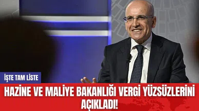 Hazine ve Maliye Bakanlığı Vergi Yüzsüzlerini Açıkladı! İşte Tam Liste
