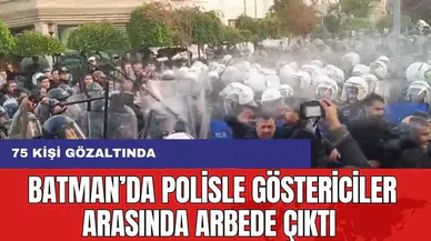 Batman'da İzinli Yürüyüşte Gözaltılar! Polisle Göstericiler Arasında Arbede!"