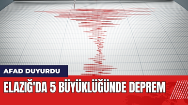 Elazığ'da 5 Büyüklüğünde Deprem