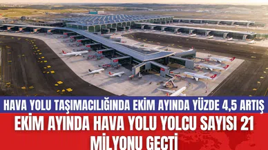 Ekim Ayında Hava Yolu Yolcu Sayısı 21 Milyonu Geçti