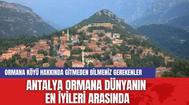 Antalya Ormana Dünyanın En İyileri Arasında