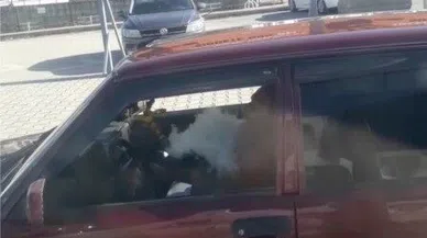 OTOMOBİLDE NARGİLE İÇTİ