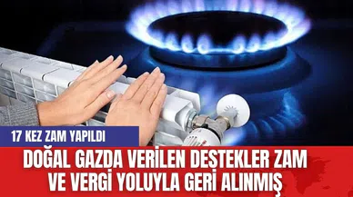 Doğal gazda verilen destekler zam ve vergi yoluyla geri alınmış