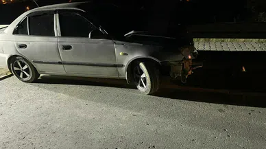 Köpeğe çarpmamak için bariyere çarptı