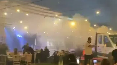 Düğüne damgayı ilaçlama arabası vurdu