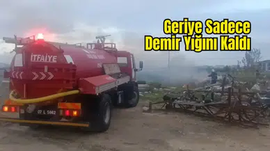 Manavgat'ta Şantiyede Korkutan Alevler: İşçi Konteyneri Kül Oldu