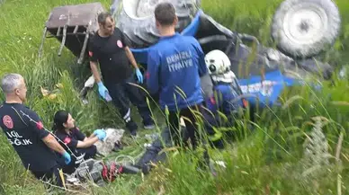 Denizli'de Kontrolden Çıkan Traktör Devrildi! 60 Yaşındaki Sürücü Kurtarılamadı!