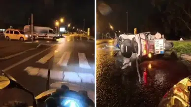 Lara Turizm Yolu'ndaki Kaza Kask Kamerasında: Metrelerce Sürüklendi
