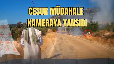 Tatilci Aile Kaş Yolunda Çıkan Yangını Böyle Durdurdu!