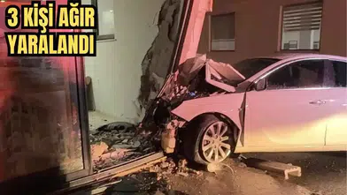 Gazipaşa'da Feci Kazada Otomobil İş Yerine Daldı!