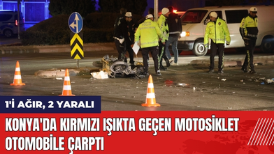 Konya'da Kırmızı Işıkta Geçen Motosiklet Otomobile Çarptı