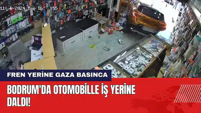 Bodrum'da Otomobille İş Yerine Daldı!