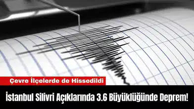 İstanbul Silivri Açıklarında 3.6 Büyüklüğünde Deprem!