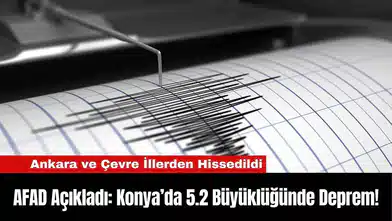 AFAD Açıkladı: Konya’da 5.2 Büyüklüğünde Deprem!