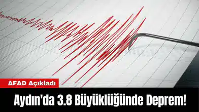 Aydın'da 3.8 Büyüklüğünde Deprem!
