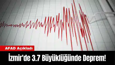 İzmir'de 3.7 Büyüklüğünde Deprem!