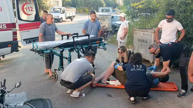 Manavgat'ta Rampadan İnerken Kontrolden Çıkan Motosiklet Devrildi