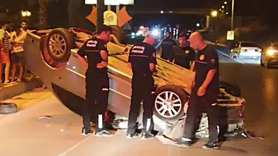 Kumluca'da Motosiklet için Manevra Yaptı, Aracıyla Takla Attı!