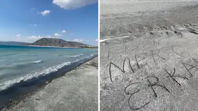 Salda Gölü'nün Ünü Dünyayı Aşan Beyaz Kumsalına İsim Kazıdılar