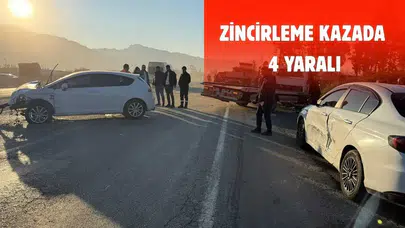 Hatay’da Karşı Şeride Geçen Otomobil 5 Araca Birden Çarptı