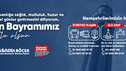 ANTALYA BÜYÜKŞEHİR BELEDİYESİ RAMAZAN BAYRAMI KUTLAMA İLANI