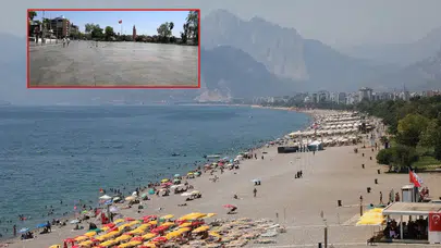 Antalya'da Deniz Suyu 30 Dereceyi Aştı! Tarihi Meydanlar Boşaldı, Sahiller Doldu