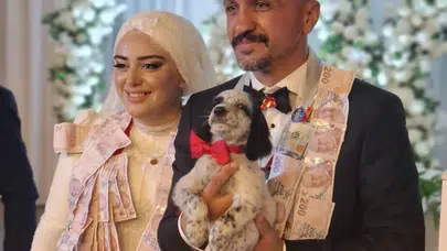 Trabzon'daki Düğünde Sıra Dışı Takı: Damada Av Köpeği Yavrusu Hediye Edildi