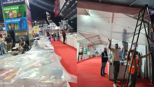Antalya Kitap Fuarı’nda Çatıdan Akan Su Kitap Stantlarını Vurdu