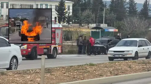 Mersin’de Alev Alan Araç Dakikalar İçinde Küle Döndü!