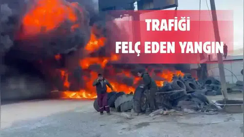 Mersin’de Oto Lastik Dükkanı Yandı: D-400 Dumana Boğuldu!