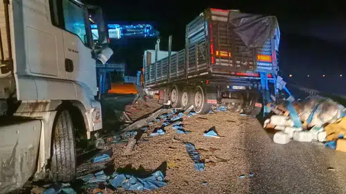 Akseki-Seydişehir Yolunda Gübre Yüklü Tır Devrildi: 1 Yaralı